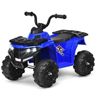 Blauwe elektrische quad voor kinderen.