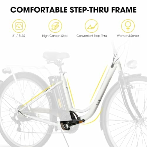 Comfortabele fiets met lage instap voor vrouwen en senioren.