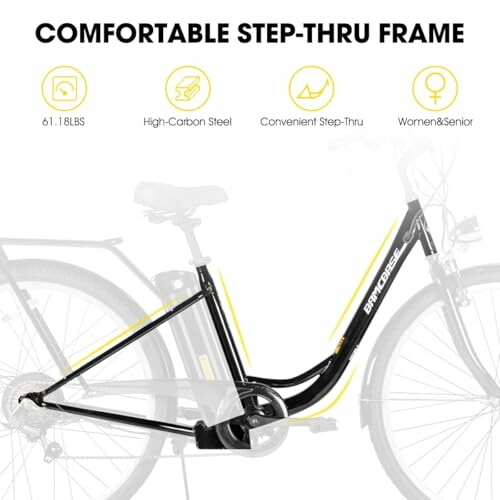 Fiets met comfortabel instapframe voor vrouwen en senioren