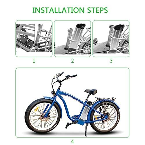 Stappen voor het installeren van een batterij op een elektrische fiets.