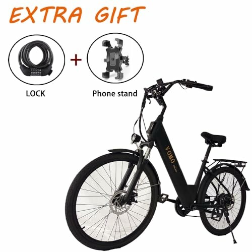 Elektrische fiets met slot en telefoonhouder als extra cadeau