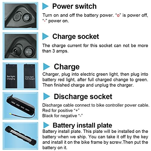 Instructies voor het opladen en installeren van de batterij van elektrische scooter.