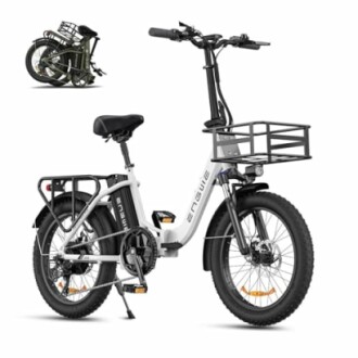 Opvouwbare elektrische fiets met mand