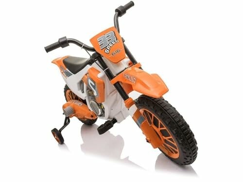 Oranje kinderfiets met zijwielen