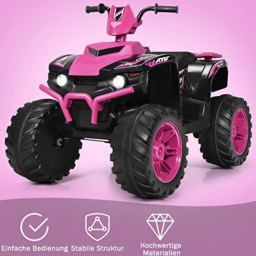 Roze kinder-ATV speelgoedvoertuig