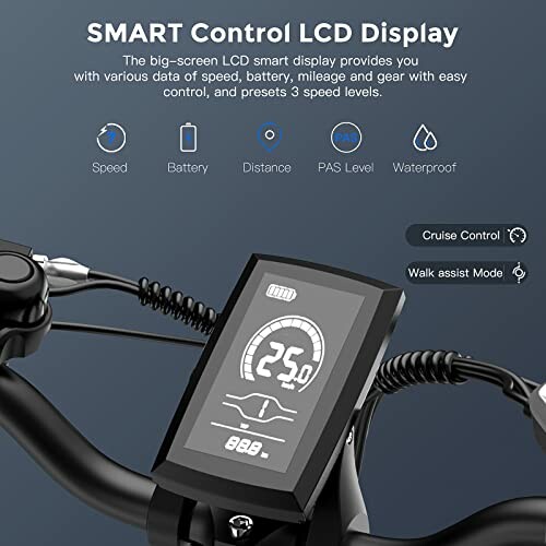 Fiets LCD-display met snelheids- en batterijgegevens